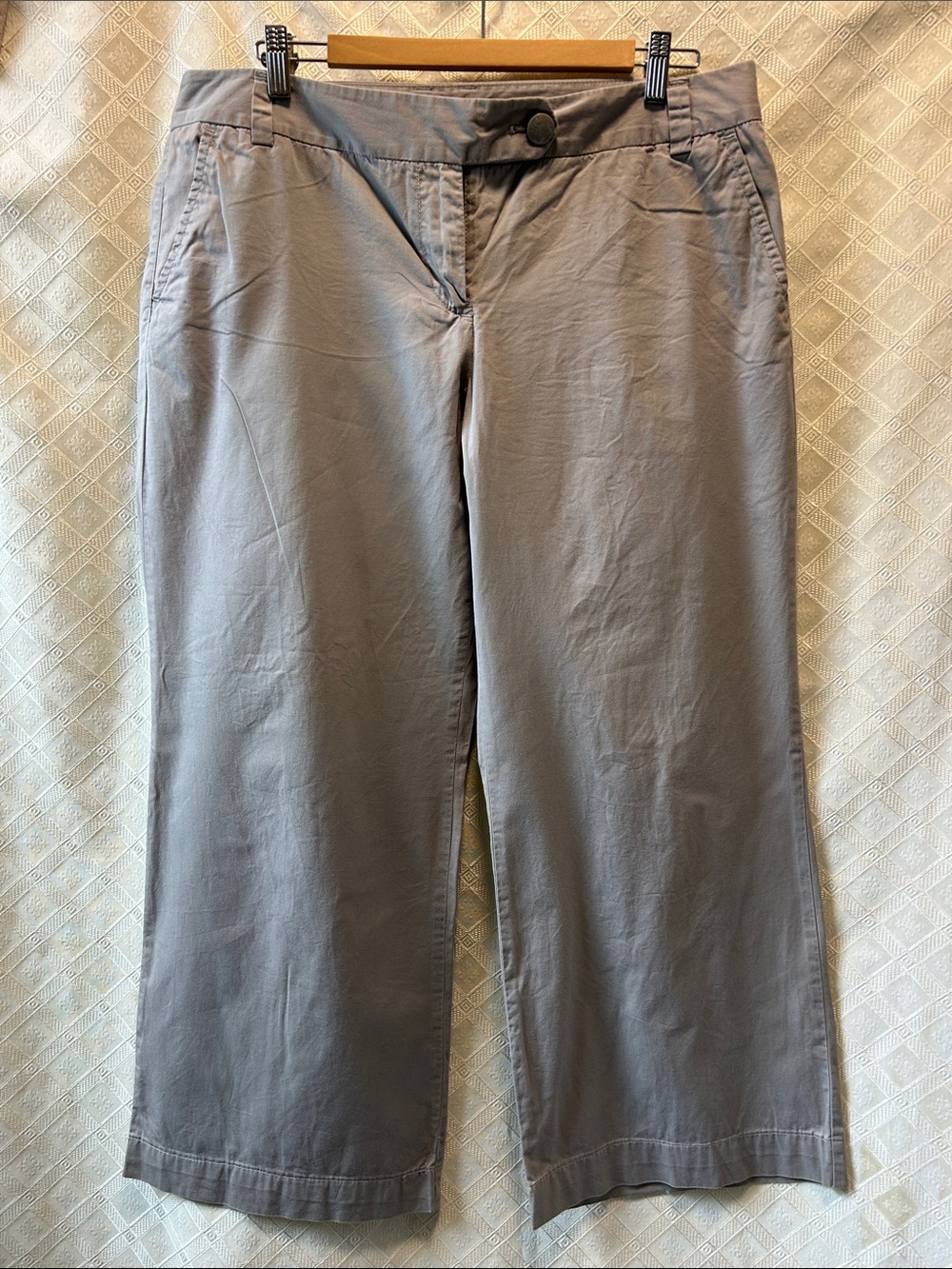 J. Crew Size 14 Women’s Wide Leg Pants Chino Classic Twill Light Grey